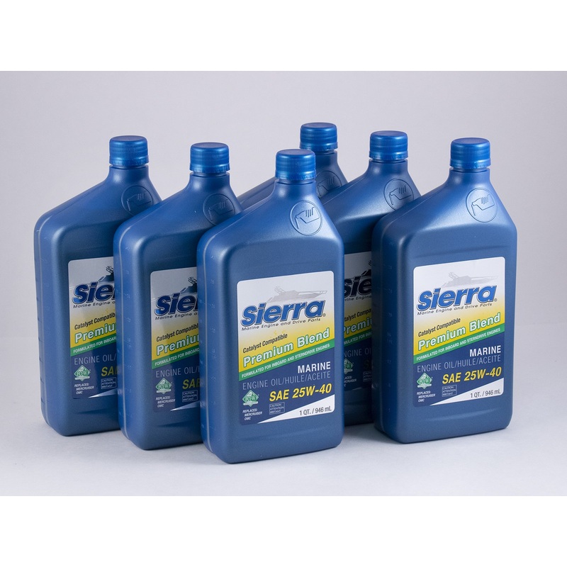 Sierra – 25W-40 FC-W 4 Stroke Stern Drive Engine Oil – Quart – 6 Pack – 9400CAT2