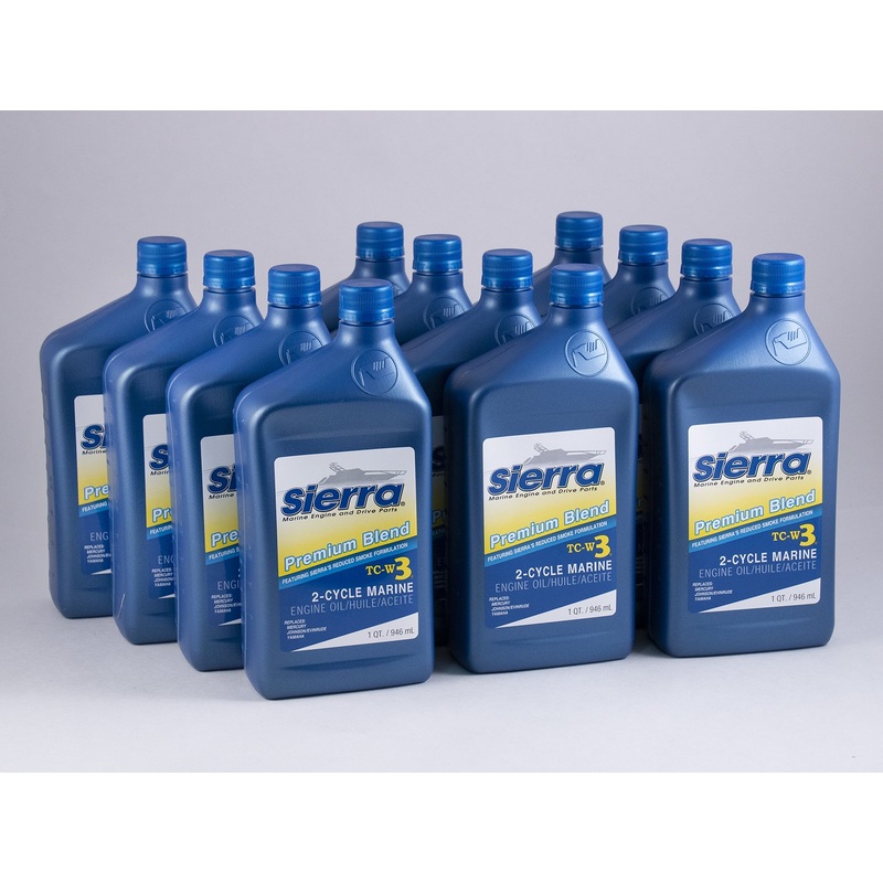 Sierra – Blue Premium TC-W3 2 Stroke Marine Engine Oil – 32 oz. – 12 Pack – 1895002