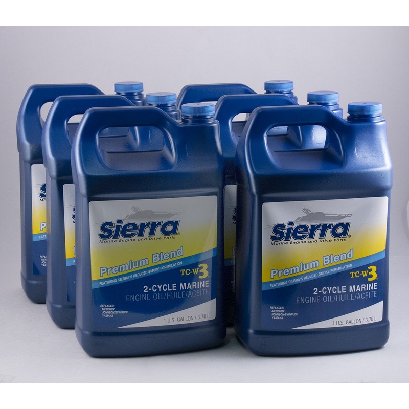 Sierra – Blue Premium TC-W3 2 Stroke Marine Engine Oil – Gallon – 6 Pack – 95003