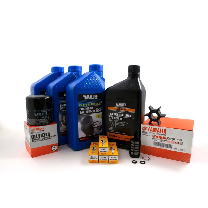 Yamaha F50 100 Hour Service Maintenance Kit w/ Cooling- Yamalube 10W-30 – 1995 – 1996