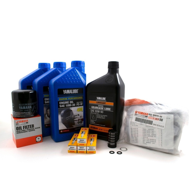 Yamaha F50 100 Hour Service Maintenance Kit w/ Cooling- Yamalube 10W-30 – 1997