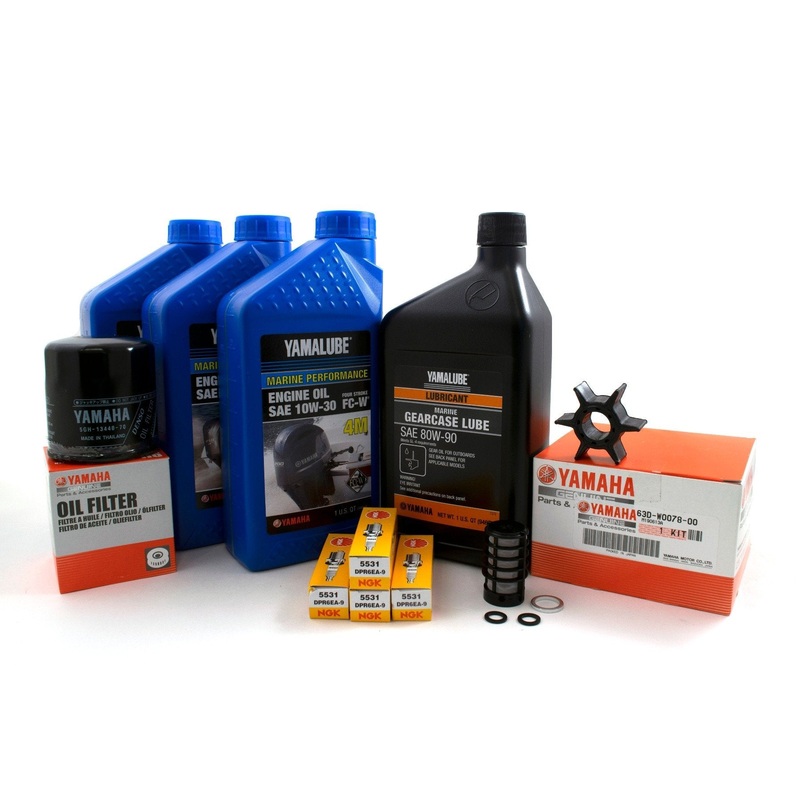 Yamaha F50 100 Hour Service Maintenance Kit w/ Cooling- Yamalube 10W-30 – 2000-2004