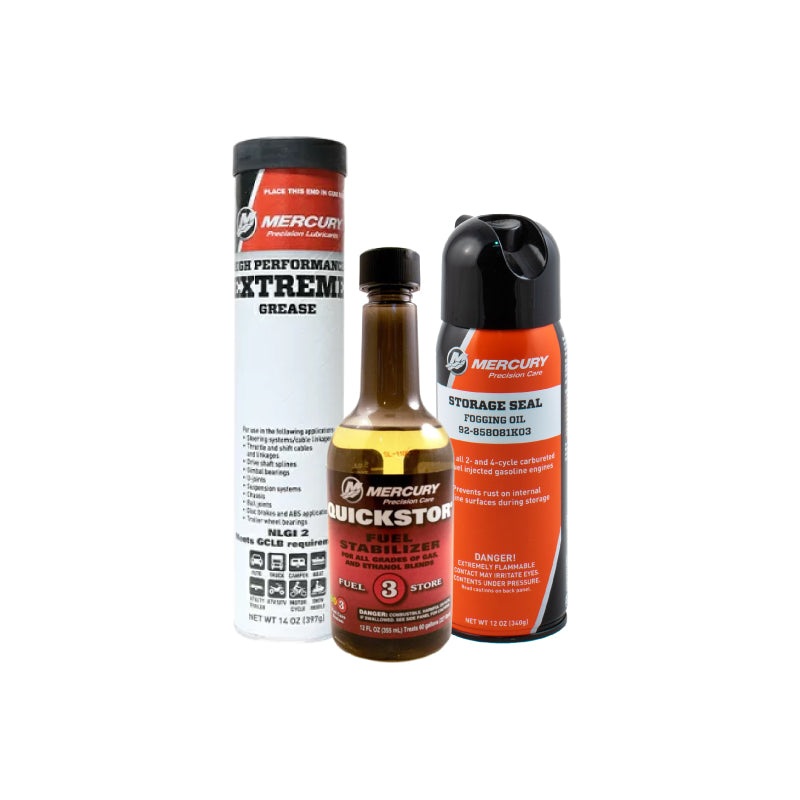 Mercury Outboard Winterizing Kit  12 oz Stabilizer, Fogging Oil & Mercury Extreme Grease 14 oz