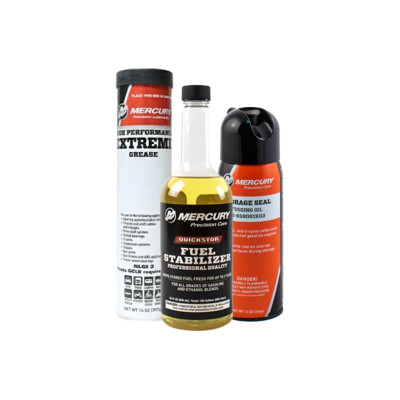 Mercury Outboard Winterizing Kit  32 oz Stabilizer, Fogging Oil & Mercury Extreme Grease 14 oz