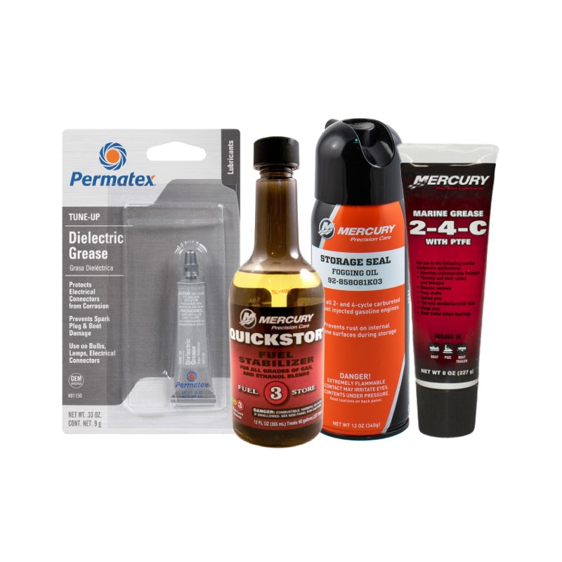 Mercury Premium Winterizing Kit  12 oz Stabilizer, Fogging Oil, Grease & Dielectric Grease