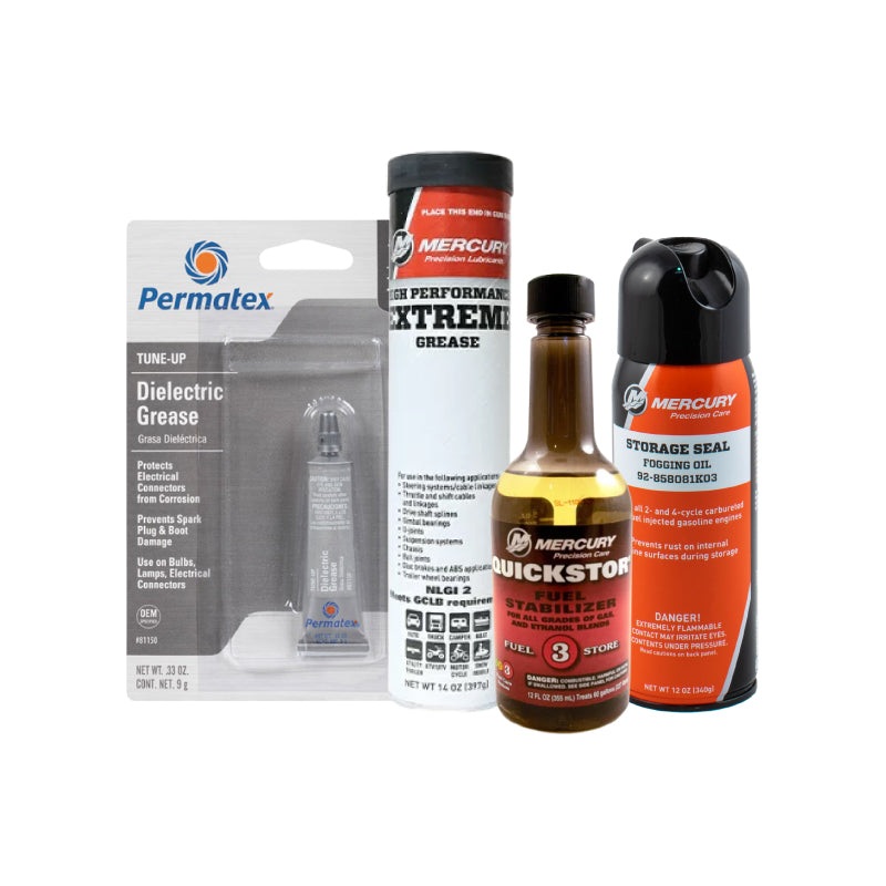 Mercury Premium Winterizing Kit  12 oz Stabilizer, Fogging Oil, Mercury Extreme Grease & Dielectric Grease