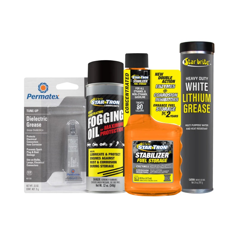 Star Brite Complete Outboard Winterizing Kit  16 oz Stabilizer, Fogging Oil, Lithium & Dielectric Grease