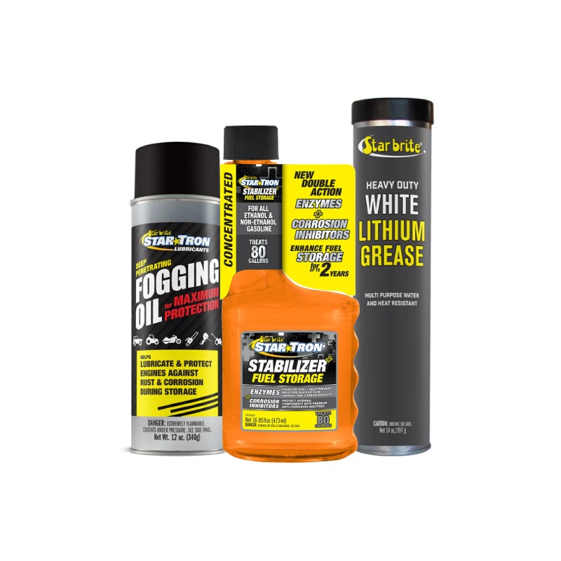Star Brite Outboard Winterizing Kit  16 oz Fuel Stabilizer, Fogging Oil & Lithium Grease
