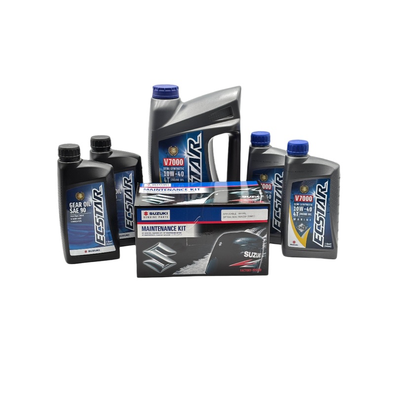 Suzuki DF75A Service Kit – 10W40 Ecstar Oil – 2009-Current – 17400-87813, 17400-87812