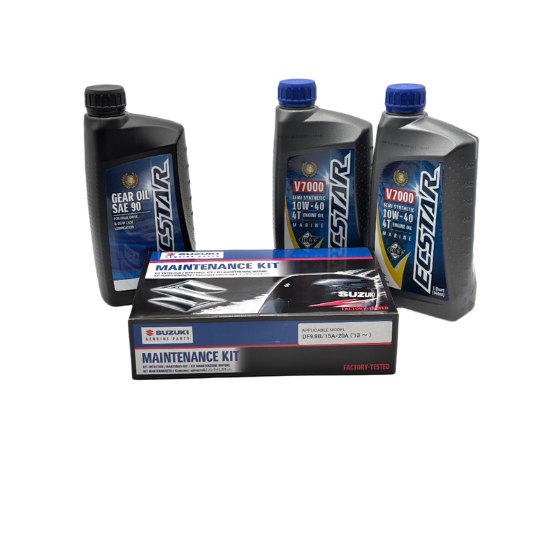 Suzuki DF9.9B | DF15A | DF20A Service Kit – 10W40 Ecstar Oil – 2013-Current