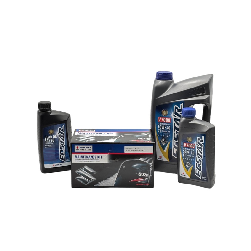 Suzuki DF90A Service Kit – 10W40 Ecstar Oil – 2009-Current – 17400-87813, 17400-87812