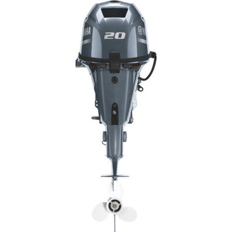 Yamaha F20LMHB Outboard – Gray | 20-Inch Shaft | Tiller Handle | Manual Start | Manual Tilt