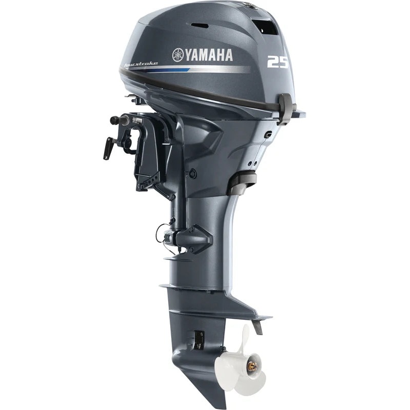 Yamaha  F25SWTC Outboard – 15-Inch Shaft | Tiller Handle | Electric & Manual Start | Power Trim & Tilt | DEC | Gray