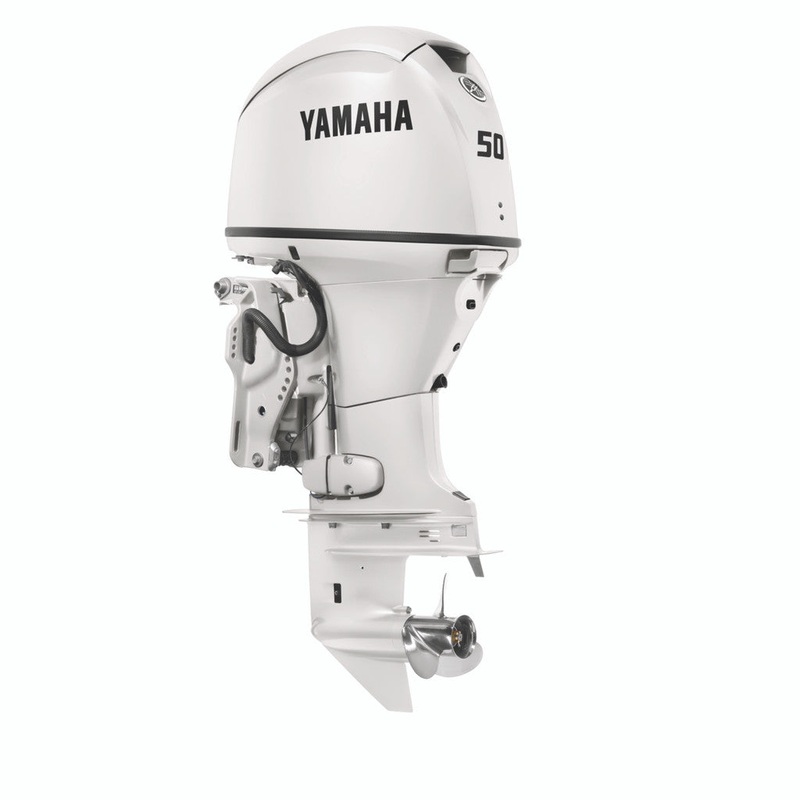 Yamaha F50LC2 Outboard – 20-Inch Shaft | Remote Control | Electric Start | Power Trim & Tilt | Pearl White