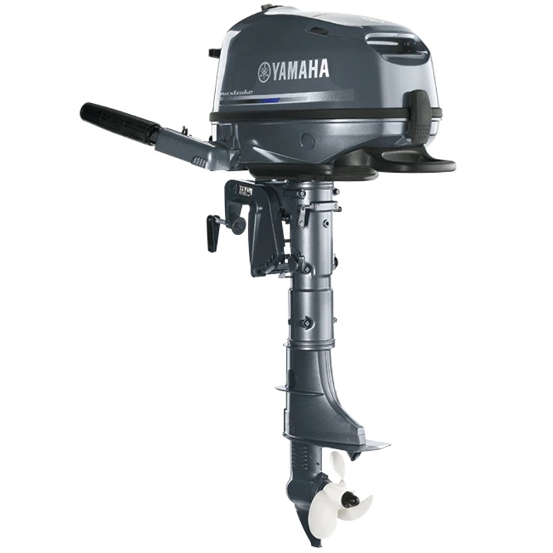 Yamaha F6LMHA Outboard – 20-Inch Shaft | Tiller Handle | Manual Start | Manual Tilt | Gray