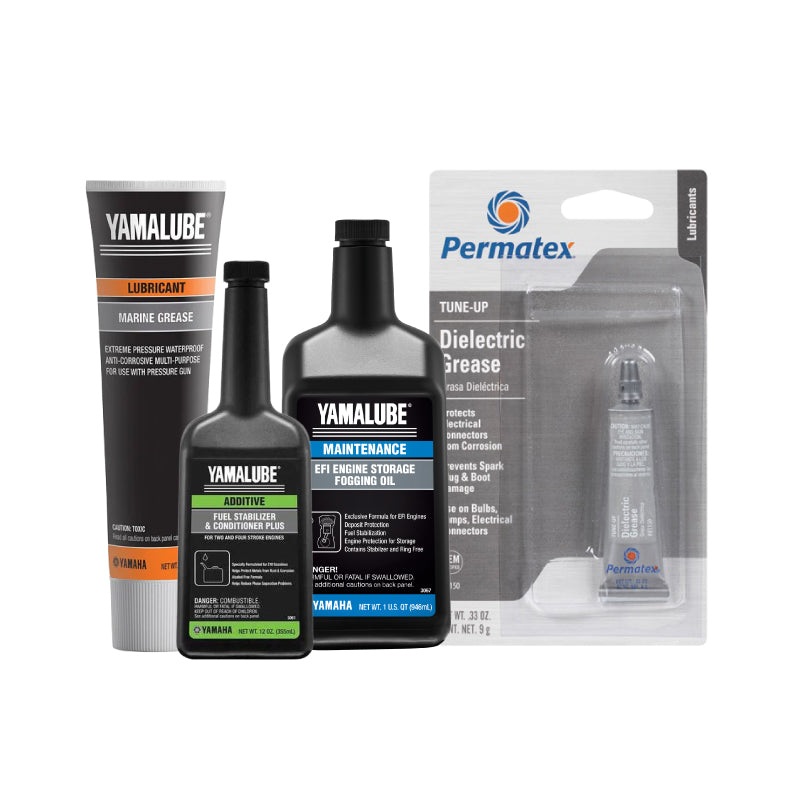 Yamaha Premium Winterizing Kit  12 oz Stabilizer, EFI Fogging Oil (32 oz), Marine Grease & Dielectric Grease