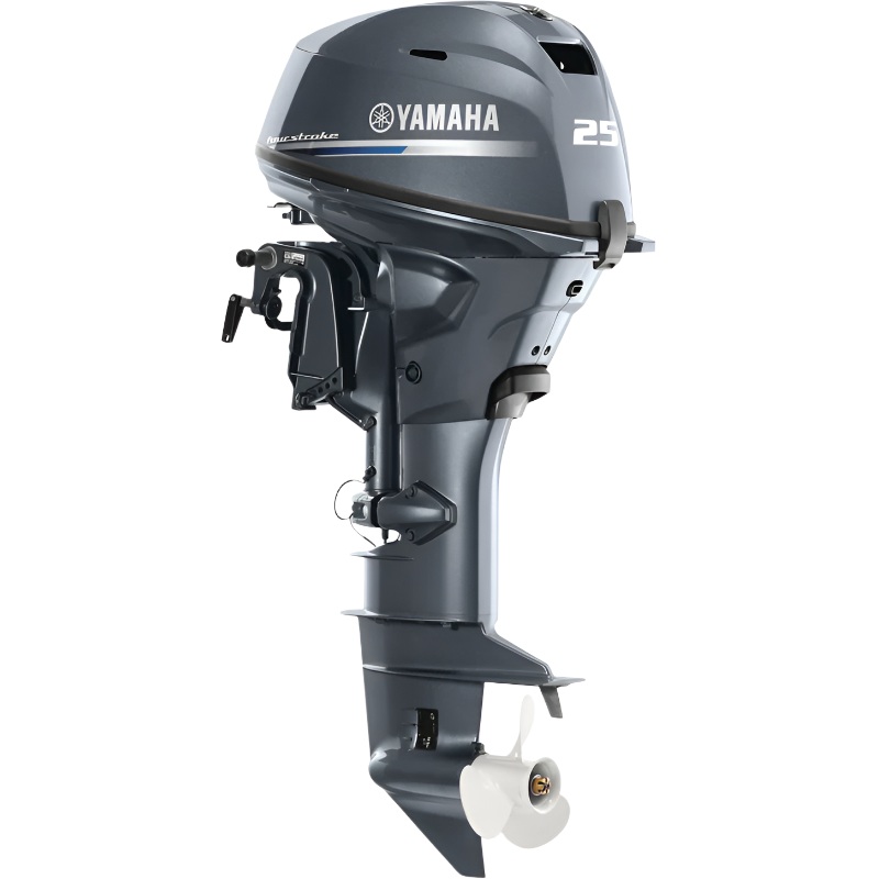 Yamaha T25LWTC Outboard -20-Inch Shaft | Tiller Handle | Electric & Manual Start | Power Trim & Tilt | High Thrust | Gray | Manufacture Year 2021