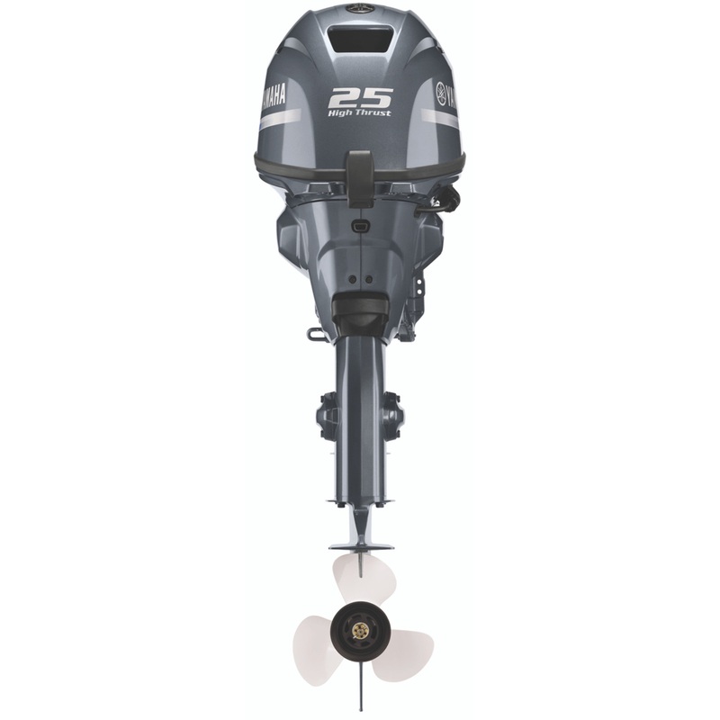 Yamaha T25XWTC High Thrust Outboard – 25-Inch Shaft | 2-Cylinder | High Thrust Model | Remote Mechanical Control | Electric & Electric Start | Power Trim & Tilt | Gray