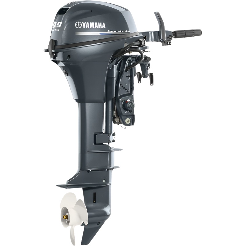 Yamaha T9.9LPHB Outboard – 20-Inch Shaft | Tiller Handle | Electric Start |Power Tilt| High Thrust | Gray